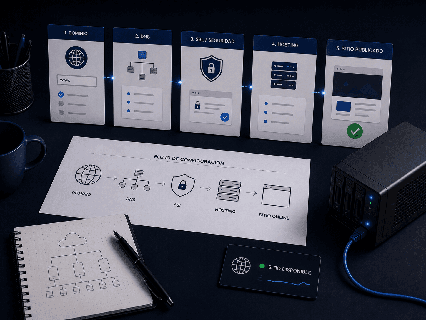 Configuración técnica de dominio, DNS y certificado SSL